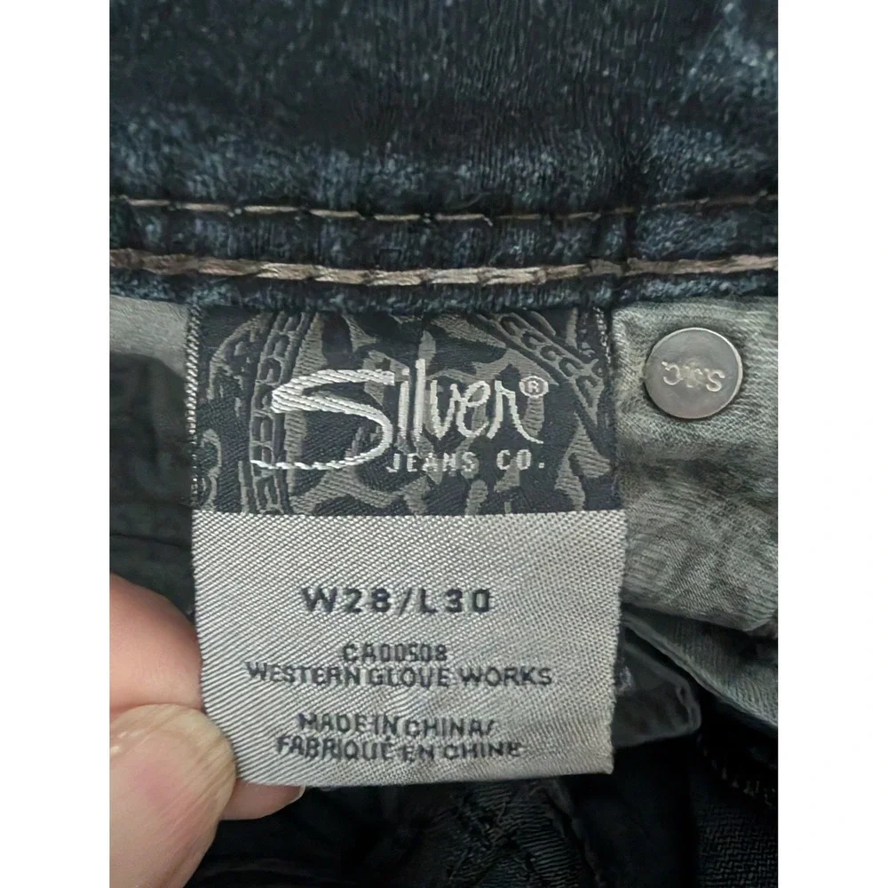 Silver Jeans Co Suki Surplus Dark Wash Bootcut Jeans W28 L30‎ Contrast Stitch